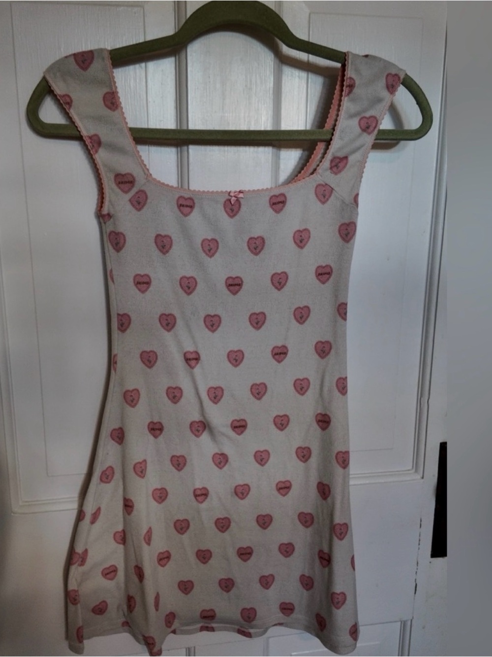 Pink Heart Print Tank Dress - Brand Unspecified